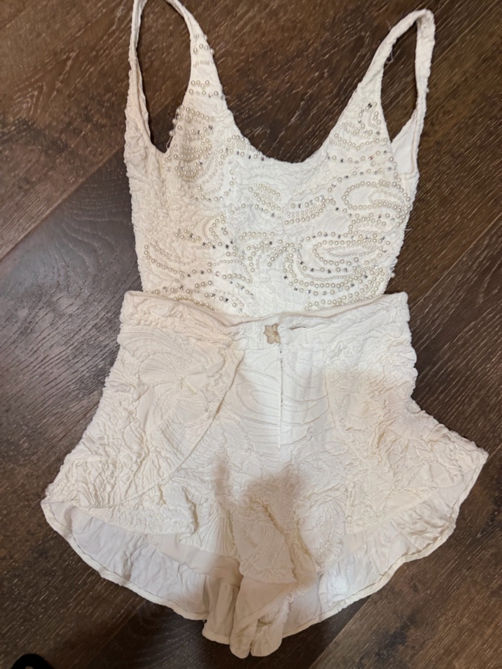 Patbo beaded one piece body suit & shorts S/M - Picture 2 of 9